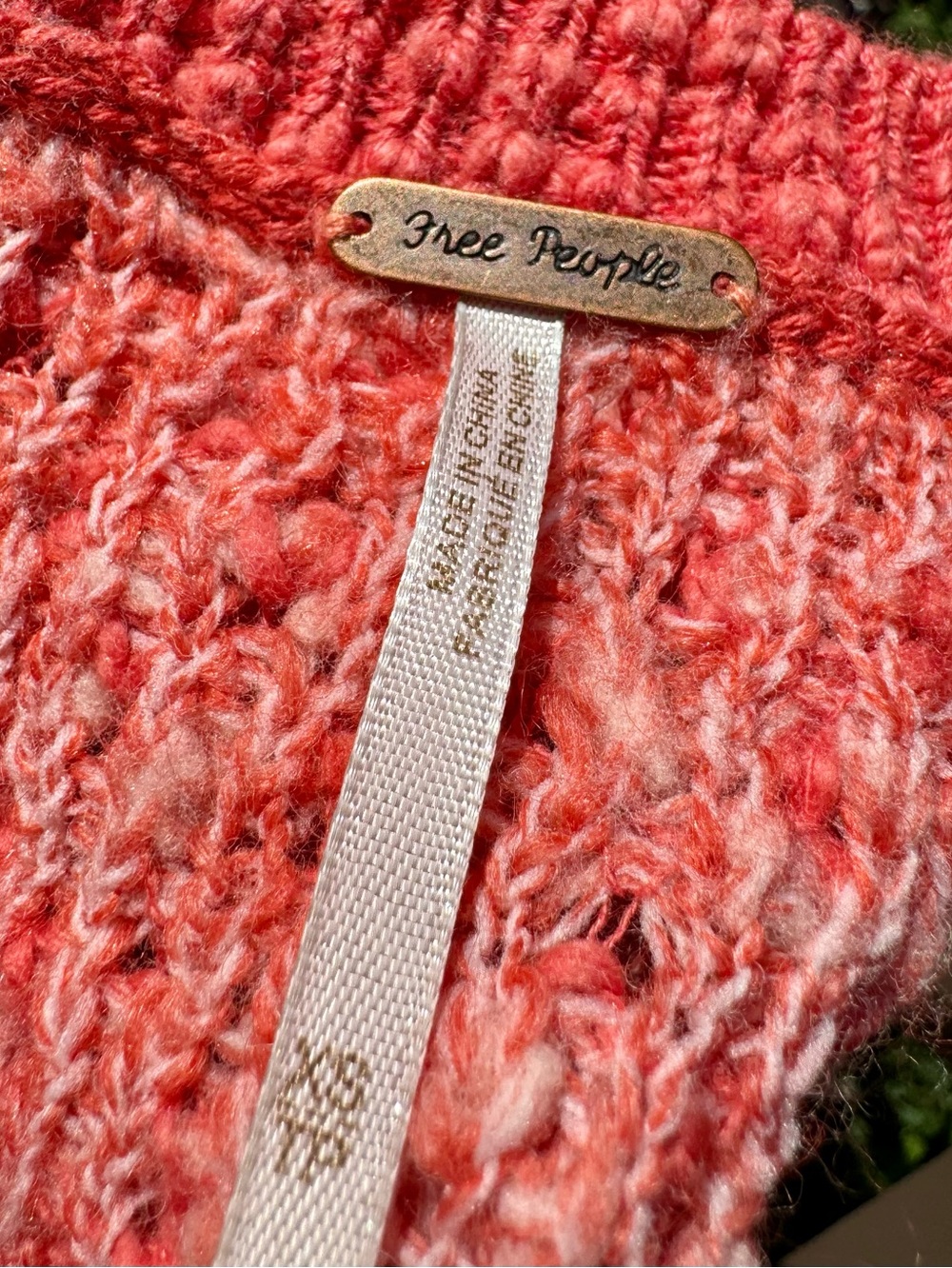 Free People Nantucket Red Side Slit Wool Blend Jeepster Pullover Sweater Size XS - Picture 11 of 16